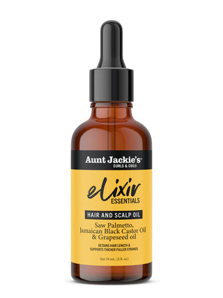 Aunt Jackies Elixir Essentials: Saw Palmetto & Jamaican Black Castor Hair & Scalp Oil