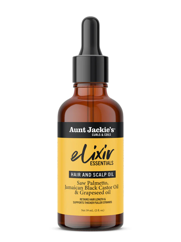 Aunt Jackies Elixir Essentials: Saw Palmetto & Jamaican Black Castor Hair & Scalp Oil