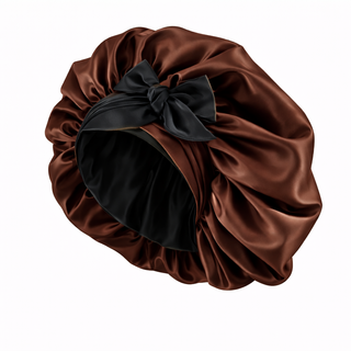 Curlsbym Satin bonnet med bindebånd