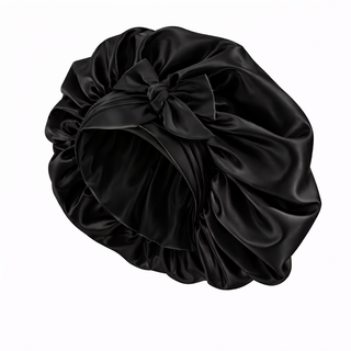Curlsbym Satin bonnet med bindebånd