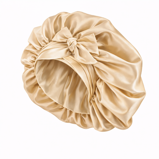 Curlsbym Satin bonnet med bindebånd