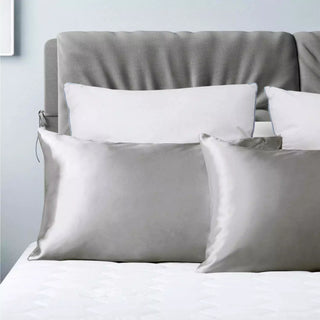 Satin pudebetræk - Silver